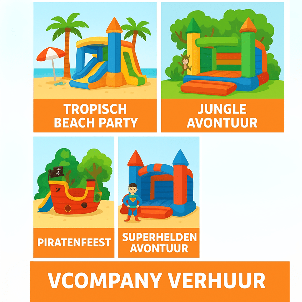 Top 4 thema’s voor een zomerfeest met springkussens