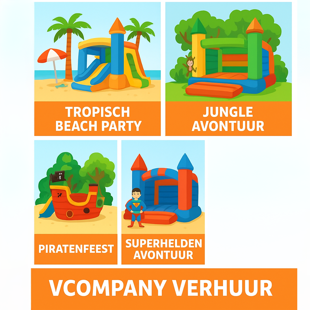Top 4 thema’s voor een zomerfeest met springkussens