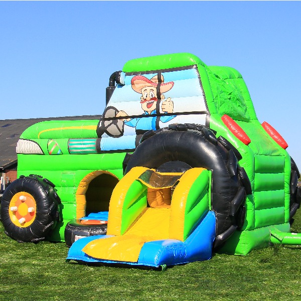 Rechtsvoor multiplay springkussen tractor